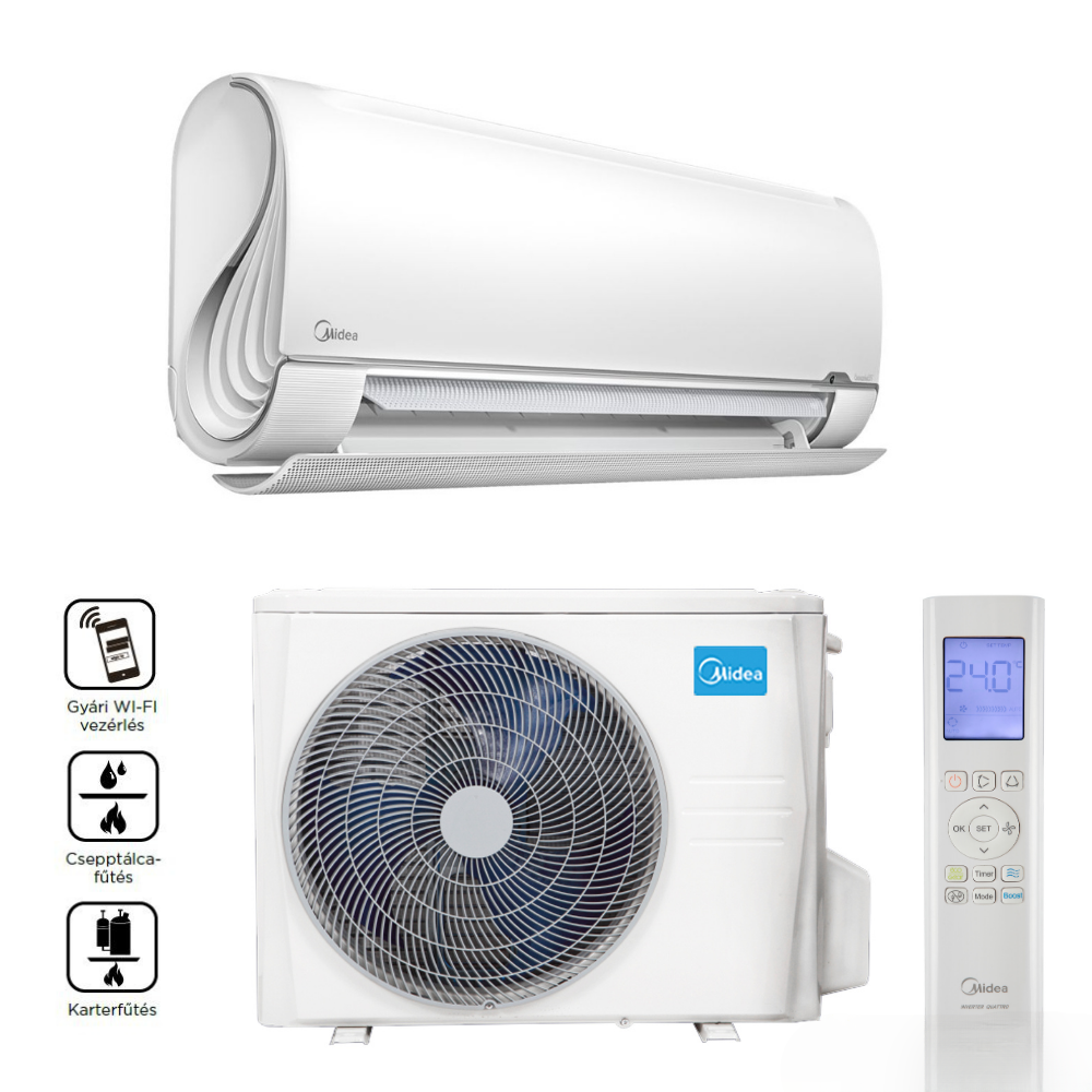 Midea Breezless+ MSF2-09-SP 2,6 kW-os inverteres split kültéri+beltéri egység Wi-Fi modullal és csepptálca fűtéssel
