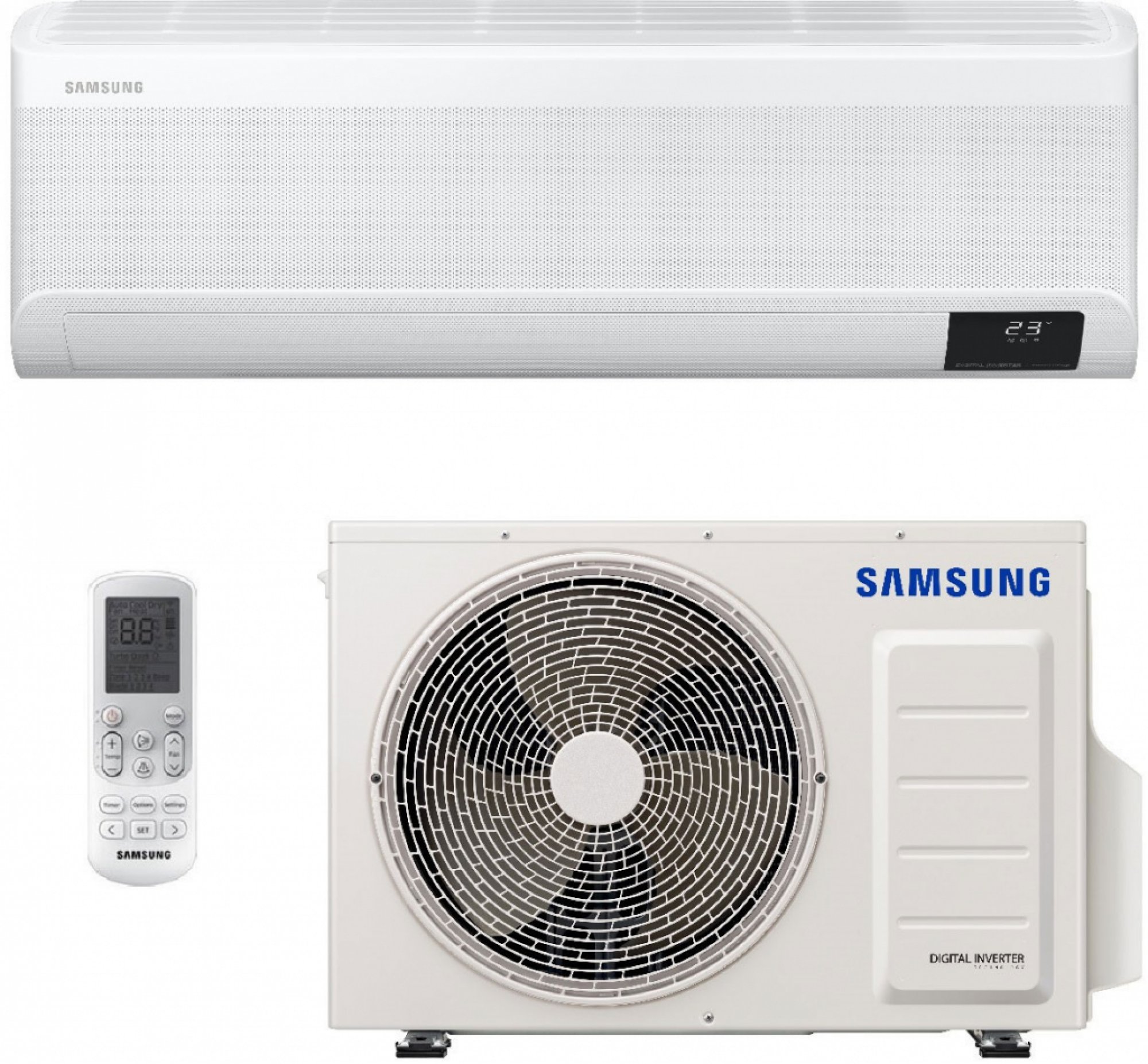 Samsung WindFree Elite (AR09TXCAAWKN/XEU) 2,3 – 2,8 kW-os oldalfali inverteres klíma + kültéri egység + távirányító